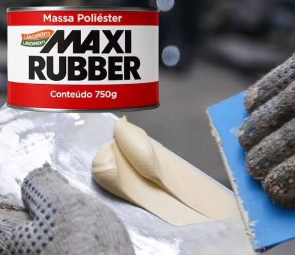 MASSA DE POLIESTER  750GR MAXI RUBBER - 750GR
